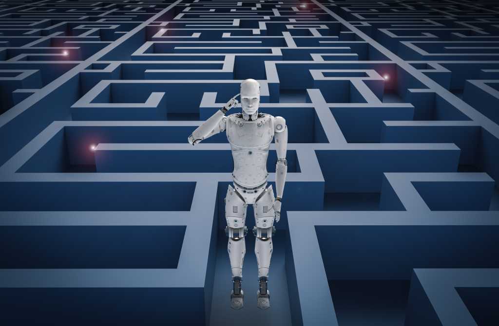 AI robot in a maze